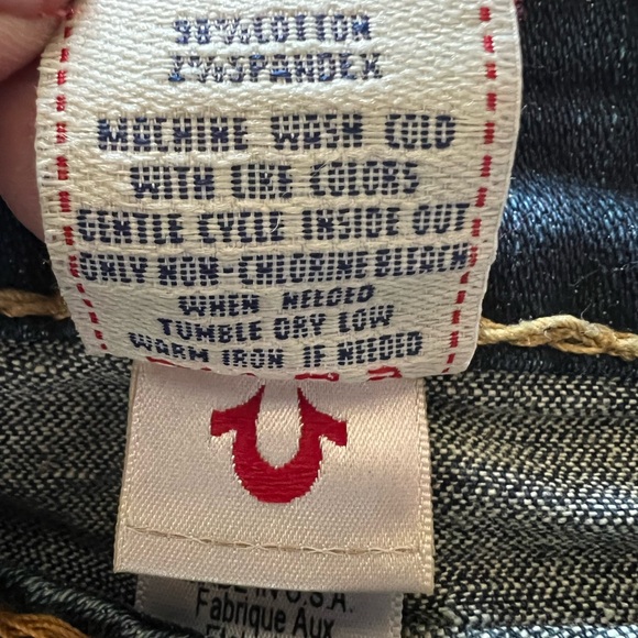 True Religion Billy Super T Jeans Women’s 24 – Dark Wash Bootcut, Made in USA - Picture 7 of 8